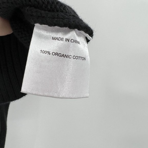 Quince Women's Black Boyfriend Crew Sweater 100% Organic Cotton M NWT Oversized - Picture 3 of 9